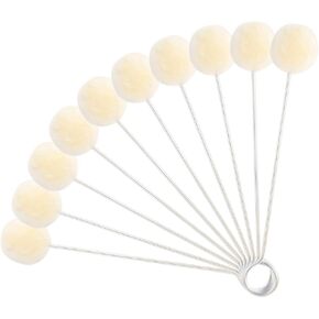 10 Pieces Wool Daubers Ball Brush Leather Dye Applicator for DIY Crafts Projects Leather Crafting Tool with Metal Handle Leather Dyes Tools for Leather Staining Dying Gluing Shoe Shine Polish