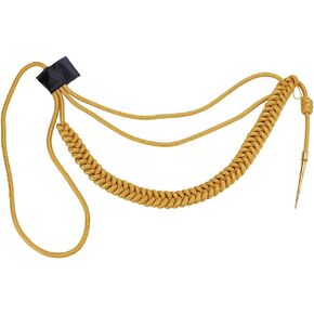 MAYJOYDIY Golden Aiguillettes Cord Army Shoulder Aiguillette Wire Cord Traditional Braided Multi Strand Shoulder Badge Cord with 1 Cone Charm for Uniform Cosplay Costume DIY Clothes Decoration