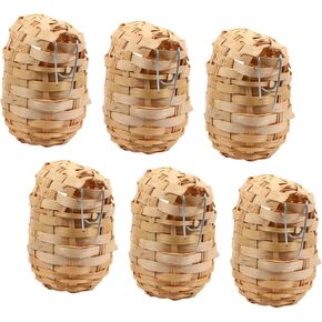 SUPVOX Handmade Bamboo Bird Nest for Cages - Finch House for Balcony, Warm Shelter, Garden - Hand Woven Natural Art Crafts