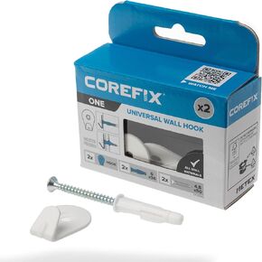 ONE Wall Hook, Medium Duty Universal Picture Hooks, Wall Hooks for Hanging Frames or Canvas onto Masonry Walls, Timber & Plasterboard. Plasterboard Fixings Kit for Frame Hangers. (Silver)