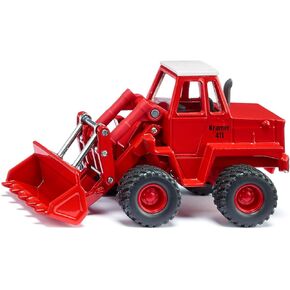 Siku 3563, Kramer 411 Wheel Loader, Children's Toy, 1:50, Metal/Plastic, Red, Moveable Bucket and Loading arm, Chunky Rubber Tyres