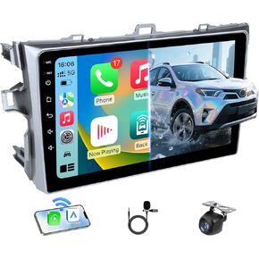 Car Radio Stereo for Toyota Corolla 2009-2012: Upgrade 8 Core 4G+32G Android 13 5G-WIFI 9" 1280*800 Touch Screen - Wireless Carplay Android Auto GPS Bluetooth 5.0 RDS FM Mirror Link Backup Camera SWC