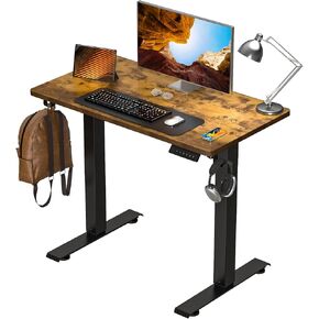 Kingant Standing Desk Height Adjustable Small Electric Stand Up Desks [35 x 20 Inch] - Ergonomic Sit Stand Desk Rising Desks for Home Office Computer Desk Stand Desk Workstation with Cable Management