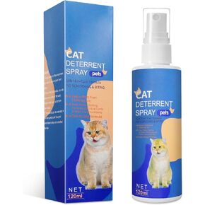 Cat Deterrent Spray, Cat Repellent Spray for Indoor Outdoor Use, No Chew Spray for Dogs & Cats, Cat Scratch Furniture Protector, 120 ML
