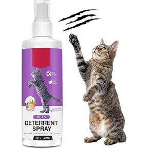 Yakitoko Cat Deterrent Spray, 120ML Natural Cat Deterrent Indoor & Outdoor for Pet Behavior Training, Prevent Cats Scratching Furniture & Plants, Non-Toxic & Alcohol-Free
