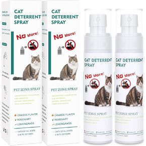 Cat Deterrent Spray, 6.76 FL Oz Natural Cat Repellent Spray, Anti-Scratch Deterrent for Furniture, Sofas, Rugs, Curtains, Plants, Indoor & Outdoor Repellent Cats Kittens, Non-Toxic, Alcohol-Free