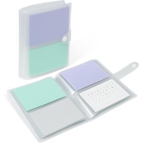 3x5 INDEX Card Holder Organizer - Clear Card Binder for Flash Card ، Note Card Storage ، 50 Sheets Plastic Sleeves IndexCard Colber ، يخزن ما يصل إلى 200 بطاقة