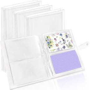 Zoofox 4 Pack 4x6 حامل بطاقة فهرس ، حامل بطاقة Flash Comply Card ، الموثق مع الأكمام البلاستيكية لبطاقات الملاحظات وبطاقات الدراسة والملصقات وبطاقات الوصفة