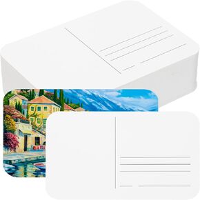 PATIKIL 50 Sheets Watercolor Postcards, 100% Cotton 4x6 Inch Blank Rounded Corners Water Color Paper Post Cards Cold Pressed for Mailing Art Painting Drawing, 140lb/300 GSM