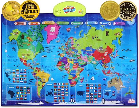 BEST LEARNING i-Poster My USA Interactive Map - Educational Smart Talking Poster Toy for 5 to 12 Years Kids Boy or Girl | Geography Electronic Game for 5, 6, 7 Years | Ideal Birthday Present in Saudi Arabia