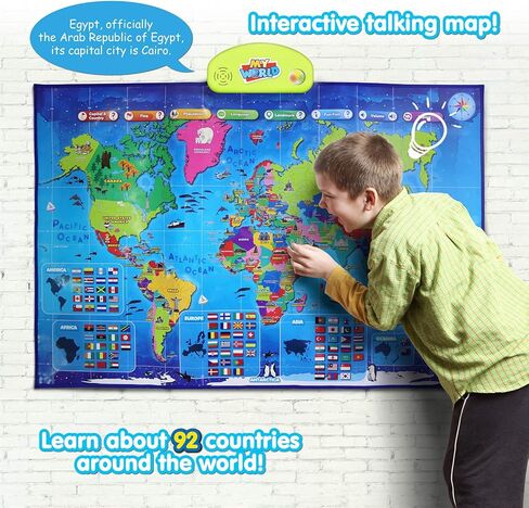 BEST LEARNING i-Poster My USA Interactive Map - Educational Smart Talking Poster Toy for 5 to 12 Years Kids Boy or Girl | Geography Electronic Game for 5, 6, 7 Years | Ideal Birthday Present in Saudi Arabia