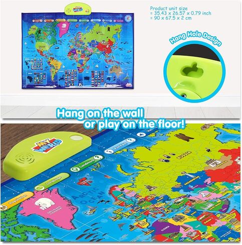 BEST LEARNING i-Poster My USA Interactive Map - Educational Smart Talking Poster Toy for 5 to 12 Years Kids Boy or Girl | Geography Electronic Game for 5, 6, 7 Years | Ideal Birthday Present in Saudi Arabia