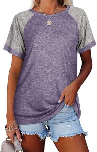 Fallorchid Women's Raglan Sleeve Sleeve Thirts Tops Block Block in Kuwait
