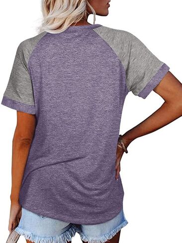 Fallorchid Women's Raglan Sleeve Sleeve Thirts Tops Block Block in Kuwait