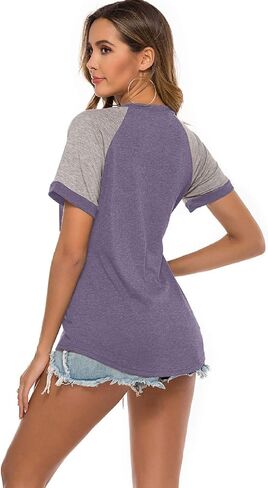 Fallorchid Women's Raglan Sleeve Sleeve Thirts Tops Block Block in Kuwait