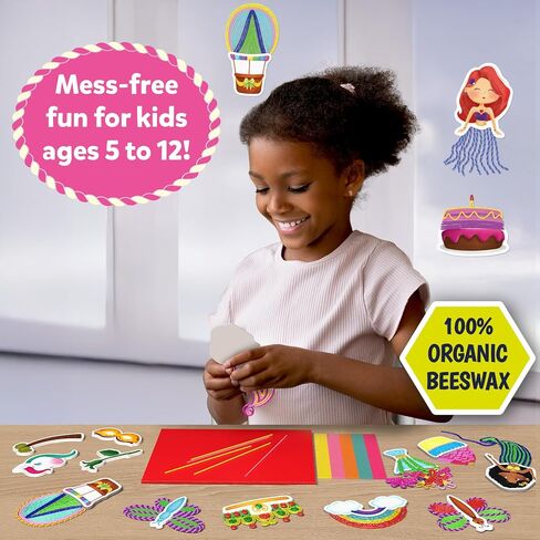 Skillmatics Waxy Window Art - 100 Waxy Sticks for Mess-Free DIY Fun, Reusable 100% Organic Beeswax Craft Kit, Travel Friendly, Creative Gifts for Girls & Boys Ages 5, 6, 7, 8, 9, 10, 11, 12 in Saudi Arabia