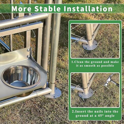 Rovibek Dog Kennel Outside, Outdoor Dog Kennel with Roof, 10'×10' Puppy Enclosure Outside, Out-Side with 2 Stainless Steel Bowls and Waterproof Sun-Proof Cover in Kuwait
