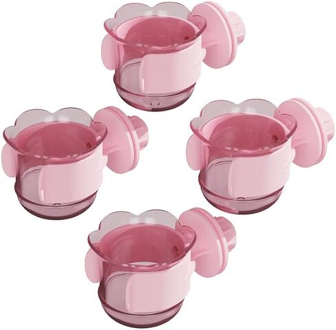 2pcs/4pcs PET Bird Bowls with Clamp, Bird Cage Feeder, Durable Water Bowl, Feeding Cups, Water Feeder for Cockatiel, Parakeet, Macaw, Finches, Lovebirds, Small Animals Gray (Pink, 2pcs) in Saudi Arabia