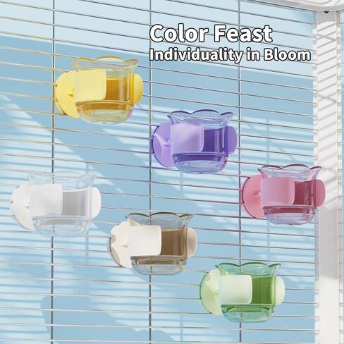 2pcs/4pcs PET Bird Bowls with Clamp, Bird Cage Feeder, Durable Water Bowl, Feeding Cups, Water Feeder for Cockatiel, Parakeet, Macaw, Finches, Lovebirds, Small Animals Gray (Pink, 2pcs) in Saudi Arabia