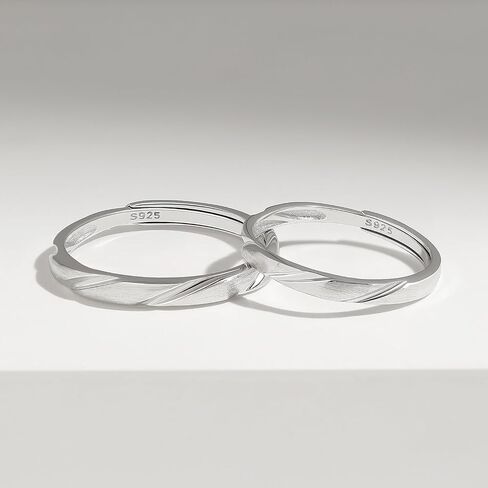 Meissa 2Pcs Sterling Silver Wedding Ring Set for Men Women Matching Engagement Promise Bands for Couples Anniversary Valentines's Day Jewelry Gifts, Set of Two Rings in Saudi Arabia