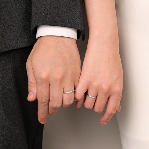 Meissa 2Pcs Sterling Silver Wedding Ring Set for Men Women Matching Engagement Promise Bands for Couples Anniversary Valentines's Day Jewelry Gifts, Set of Two Rings in Saudi Arabia