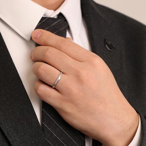 Meissa 2Pcs Sterling Silver Wedding Ring Set for Men Women Matching Engagement Promise Bands for Couples Anniversary Valentines's Day Jewelry Gifts, Set of Two Rings in Saudi Arabia