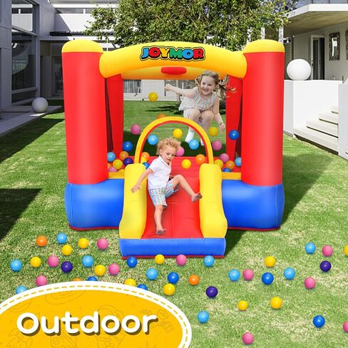 Joymor Bound Bounce Bounce House للأطفال من 3-6 ث/طوق كرة السلة ، منزل صغير للترتد للأطفال والحفلة الداخلية للأطفال الصغار ، منزل داخلي مع شرائح للأطفال الصغار in Kuwait