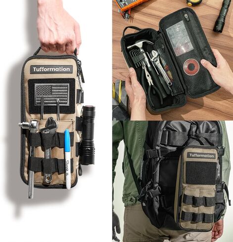 Heavy Duty Small Tool Bag Pouch Portable Utility Organizer Case with Zipper Handle. Perfect for EDC, Motorcycle, Road Bike, Electricians & More in Saudi Arabia