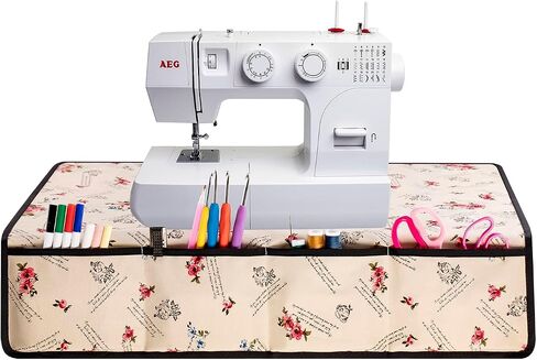 Sewing Machine Mat for Table Household Sewing Machine Pad Organizer for Sewing Accessories Supplies with 4 Pockets (LEAVES) in Saudi Arabia