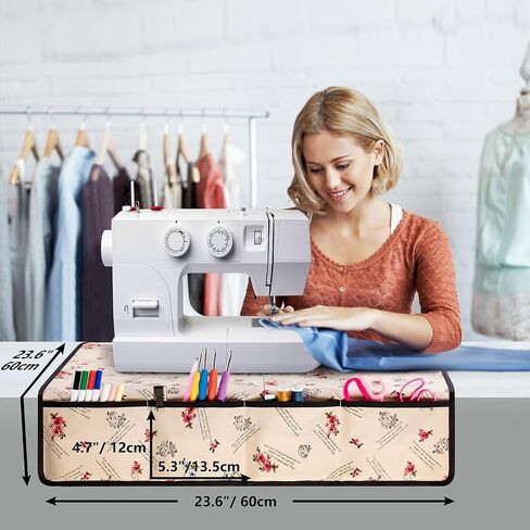 Sewing Machine Mat for Table Household Sewing Machine Pad Organizer for Sewing Accessories Supplies with 4 Pockets (LEAVES) in Saudi Arabia