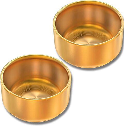 Paper Clip Holder & Organizer - 2-Pack Metal Desk Bowls for Office Accessories, Holds Binder Clips, Paper Clips & Small Parts | Space-Saving Desktop Organizer (Gold) in Saudi Arabia