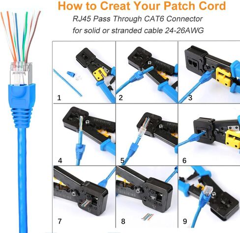 Solsop 100-PACK Cat 6 Pass Through RJ45 Connectors STP Shielded Cat6 Ethernet Connector Ends in Saudi Arabia