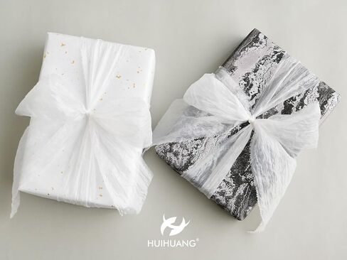 HUIHUANG White Chiffon Ribbon 3 inch x 12 Yards Handmade Fringe Chiffon Silk Ribbon for Gift Wrapping Flower Bouquet Wedding Bridal Invitations Home Decor Hairs DIY Crafts in Saudi Arabia