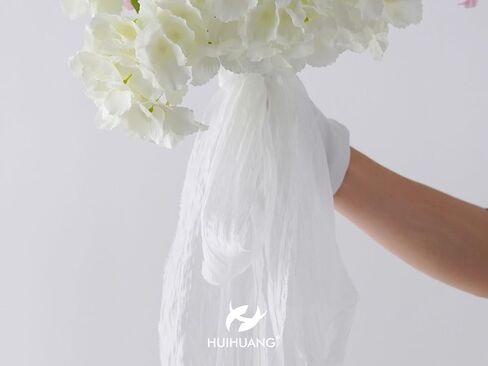 HUIHUANG White Chiffon Ribbon 3 inch x 12 Yards Handmade Fringe Chiffon Silk Ribbon for Gift Wrapping Flower Bouquet Wedding Bridal Invitations Home Decor Hairs DIY Crafts in Saudi Arabia