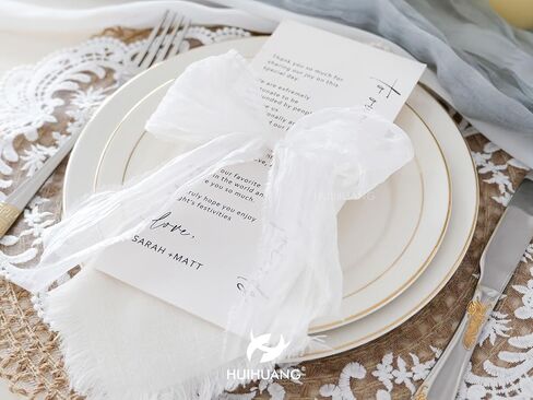 HUIHUANG White Chiffon Ribbon 3 inch x 12 Yards Handmade Fringe Chiffon Silk Ribbon for Gift Wrapping Flower Bouquet Wedding Bridal Invitations Home Decor Hairs DIY Crafts in Saudi Arabia