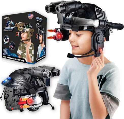Police kids toy soldier Army SWAT Helmet Commander Set. megaphone led scope, dart toy gun & 4X Binoculars in Saudi Arabia