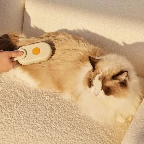 Cat Steam Brush for Shedding, Spritz Defur Comb, 3 in 1 Pet Spa Brush, Dogs & Cats, Spritz Defur Comb, Steamy Pet Brushes, Hair Removal, Grooming Supplies, Long & Short Hair (White) in Saudi Arabia