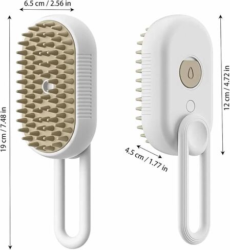 Cat Steam Brush for Shedding, Spritz Defur Comb, 3 in 1 Pet Spa Brush, Dogs & Cats, Spritz Defur Comb, Steamy Pet Brushes, Hair Removal, Grooming Supplies, Long & Short Hair (White) in Saudi Arabia