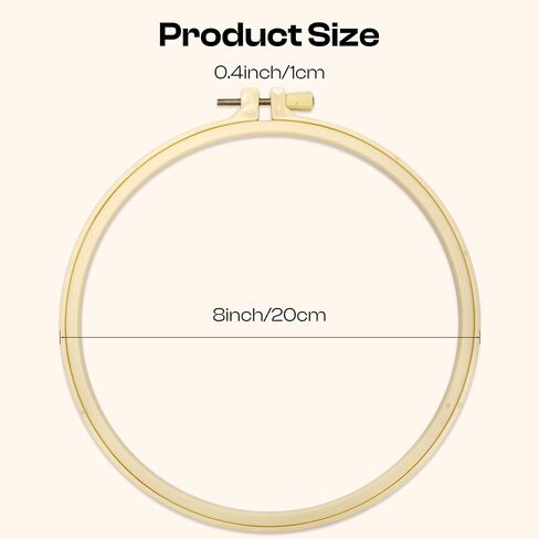 Caydo 12 Pieces 8 Inch Plastic Round Embroidery Hoops, Circle Cross Stitch Hoop Ring for Punch Needle and Art Craft Handy Sewing in Saudi Arabia