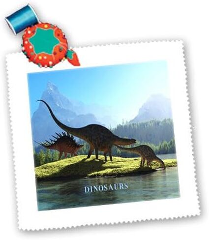3dRose qs_62326_1 When Dinosaurs Roamed The Earth Quilt Square, 10 by 10-Inch in Kuwait