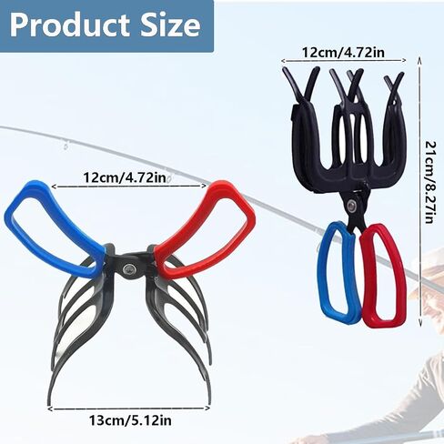 3&2 Claw Fish Gripper, Metal Fishing Pliers Gripper, Fish Control Clamp Claw Tong Grip Tackle Tool, Multi 3 Teeth Fishing Pliers for Most Freshwater Fish Grip Tackle Holder in Saudi Arabia