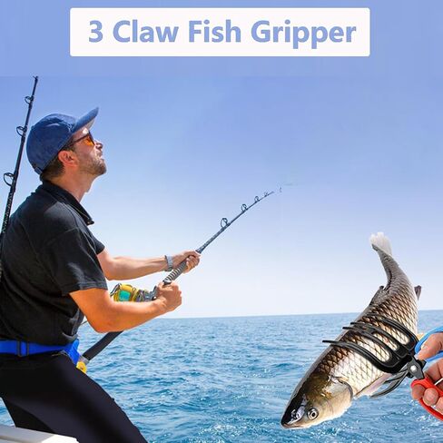 3&2 Claw Fish Gripper, Metal Fishing Pliers Gripper, Fish Control Clamp Claw Tong Grip Tackle Tool, Multi 3 Teeth Fishing Pliers for Most Freshwater Fish Grip Tackle Holder in Saudi Arabia