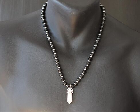 Elisajewelryart - قلادة الكوارتز المطبوعة قلادة أسود أسود أونيكس الملبس بالخرز القلادة الحجرية الحجرية الأصلية قلادة الإغلاق القلادة للجنسين (22.00 ، الكوارتز) in Kuwait