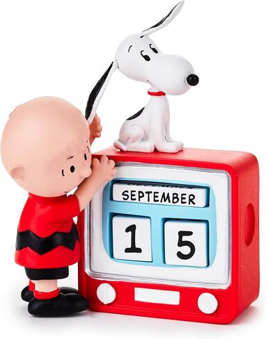 Hallmark Peanuts Charlie Brown and Snoopy Perpetual Calendar (Retro TV Set Antenna) Gift for Grads, Coworker, Fans in Saudi Arabia