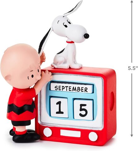 Hallmark Peanuts Charlie Brown and Snoopy Perpetual Calendar (Retro TV Set Antenna) Gift for Grads, Coworker, Fans in Saudi Arabia