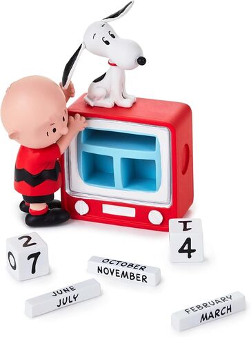 Hallmark Peanuts Charlie Brown and Snoopy Perpetual Calendar (Retro TV Set Antenna) Gift for Grads, Coworker, Fans in Saudi Arabia
