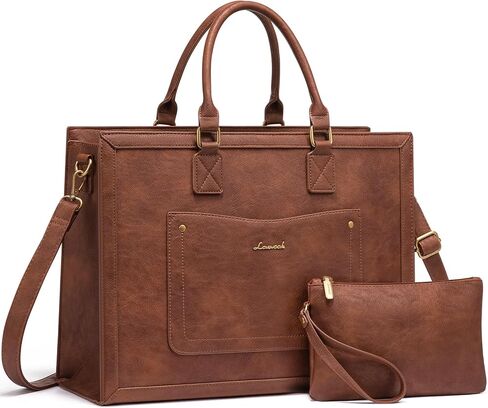 LoveVook Laptop Bag Bag للنساء ، وأكياس العمل 15.6 بوصة ، وحقيبة حمل جلدية عتيقة ، وأكياس كمبيوتر مقاومة للماء مع محفظة القابض ، وحقيبة رسول كبيرة في كلية المعلم كلية الأعمال in Kuwait