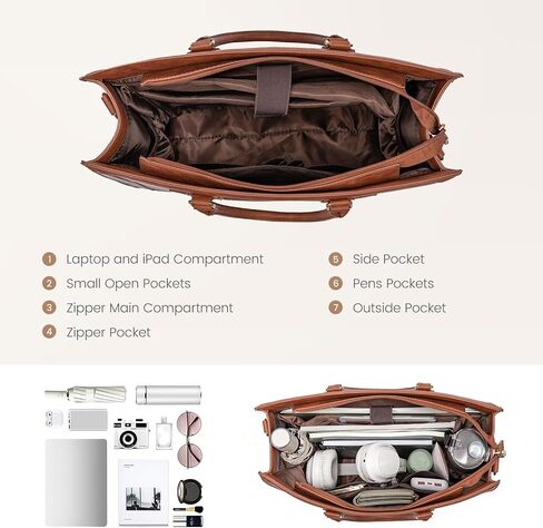 LoveVook Laptop Bag Bag للنساء ، وأكياس العمل 15.6 بوصة ، وحقيبة حمل جلدية عتيقة ، وأكياس كمبيوتر مقاومة للماء مع محفظة القابض ، وحقيبة رسول كبيرة في كلية المعلم كلية الأعمال in Kuwait