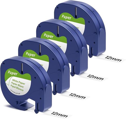 6 Pack Label Maker Tape Replacement for Dymo LetraTag Refills Paper White 1/2" x 13' Dymo Label Maker Refills Tape 12mm, Compatible with Dymo LetraTag 100H Plus LT-100T and LT-200B in Saudi Arabia