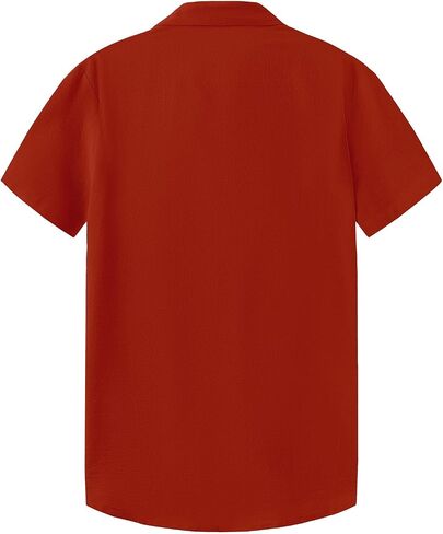 KYKU Cotton Shirt for Men: Casual Beach Summer Button Down Short Sleeve Clothes in Saudi Arabia